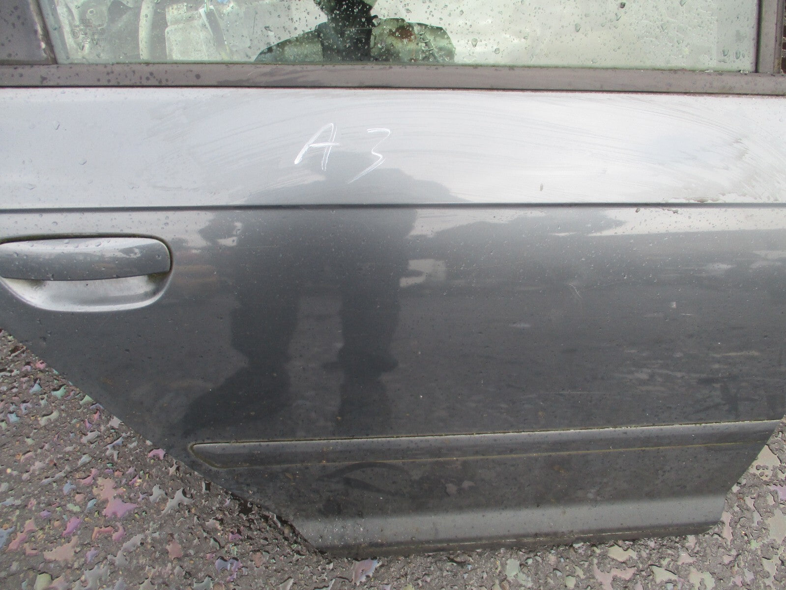 2006 AUDI A3 8P OSR DRIVER SIDE REAR COMPLETE DOOR GREY MET LX7Z