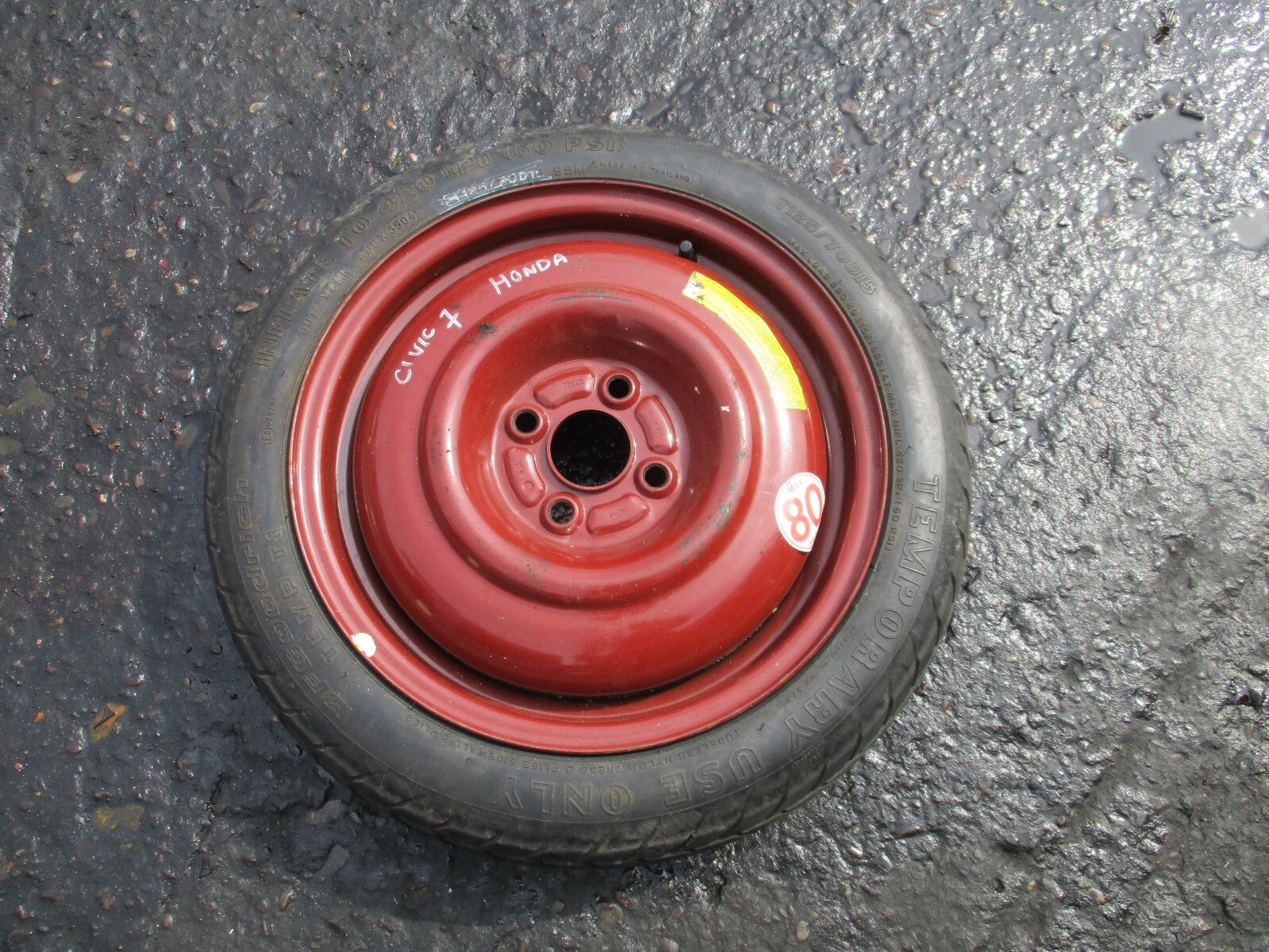 HONDA CIVIC MK7 2004 SPACESAVER WHEEL WITH TYRE T125/70D15