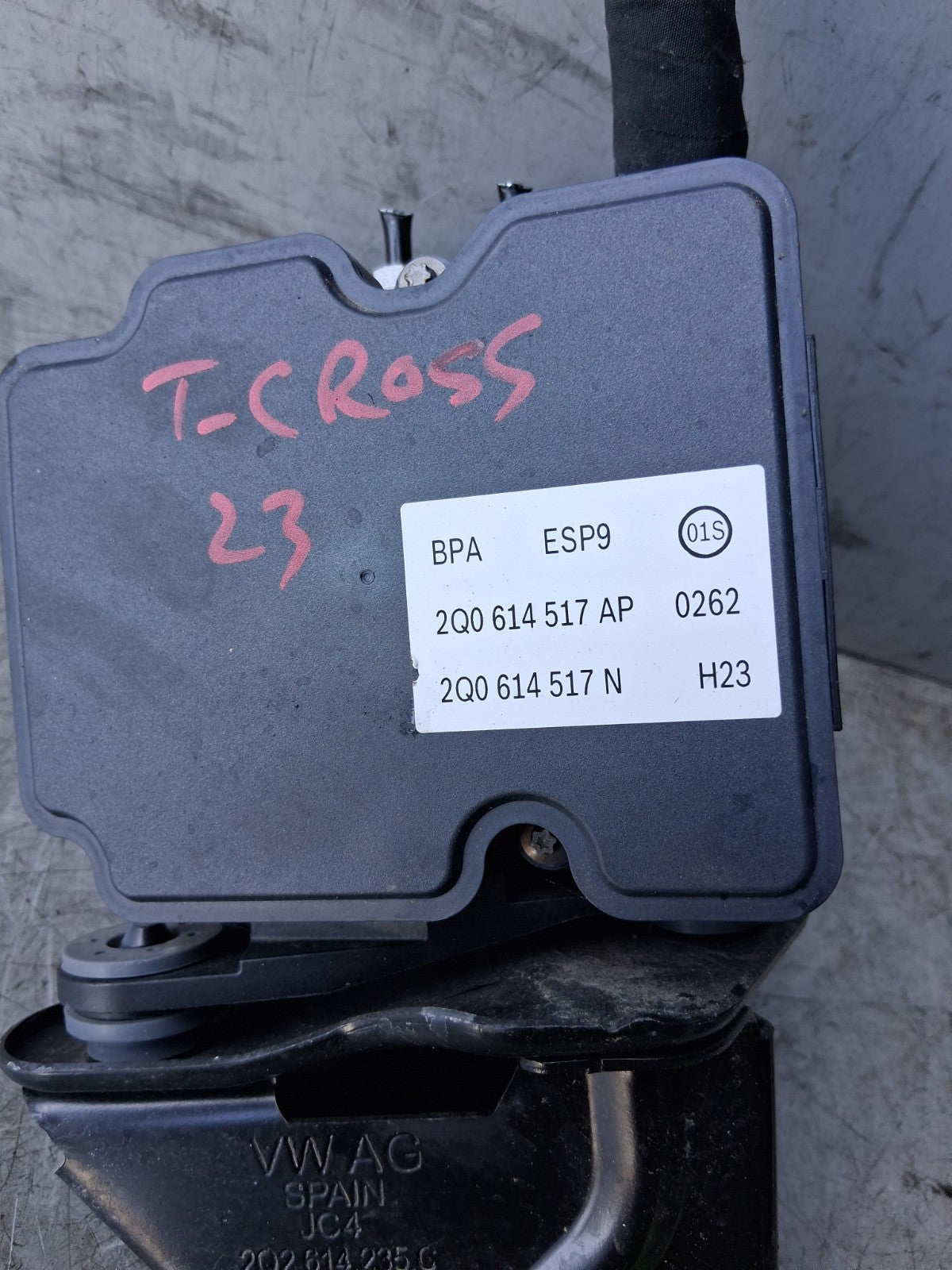 VW VOLKSWAGEN T CROSS 2023 ABS PUMP CONTROL MODULE UNIT 2Q0614517