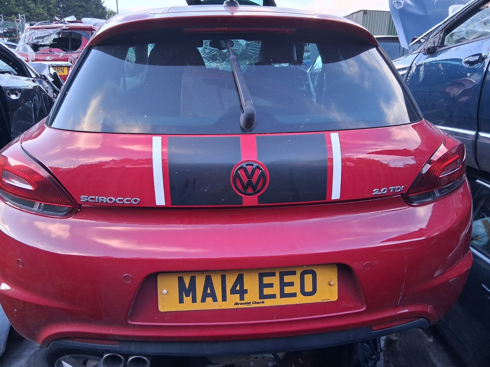 2014 VW VOLKSWAGEN SCIROCCO MK3 BARE BOOTLID TAILAGATE SALSA RED LA3H