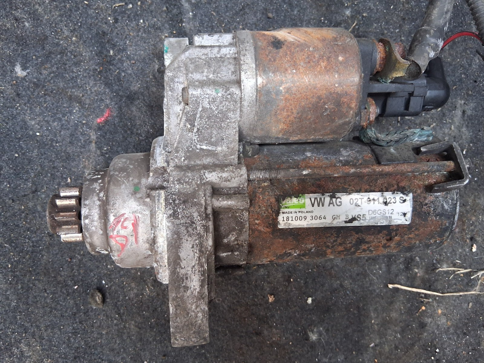 SKODA FABIA 2009 MK2 1.2 PETROL STARTER MOTOR 02T911023S