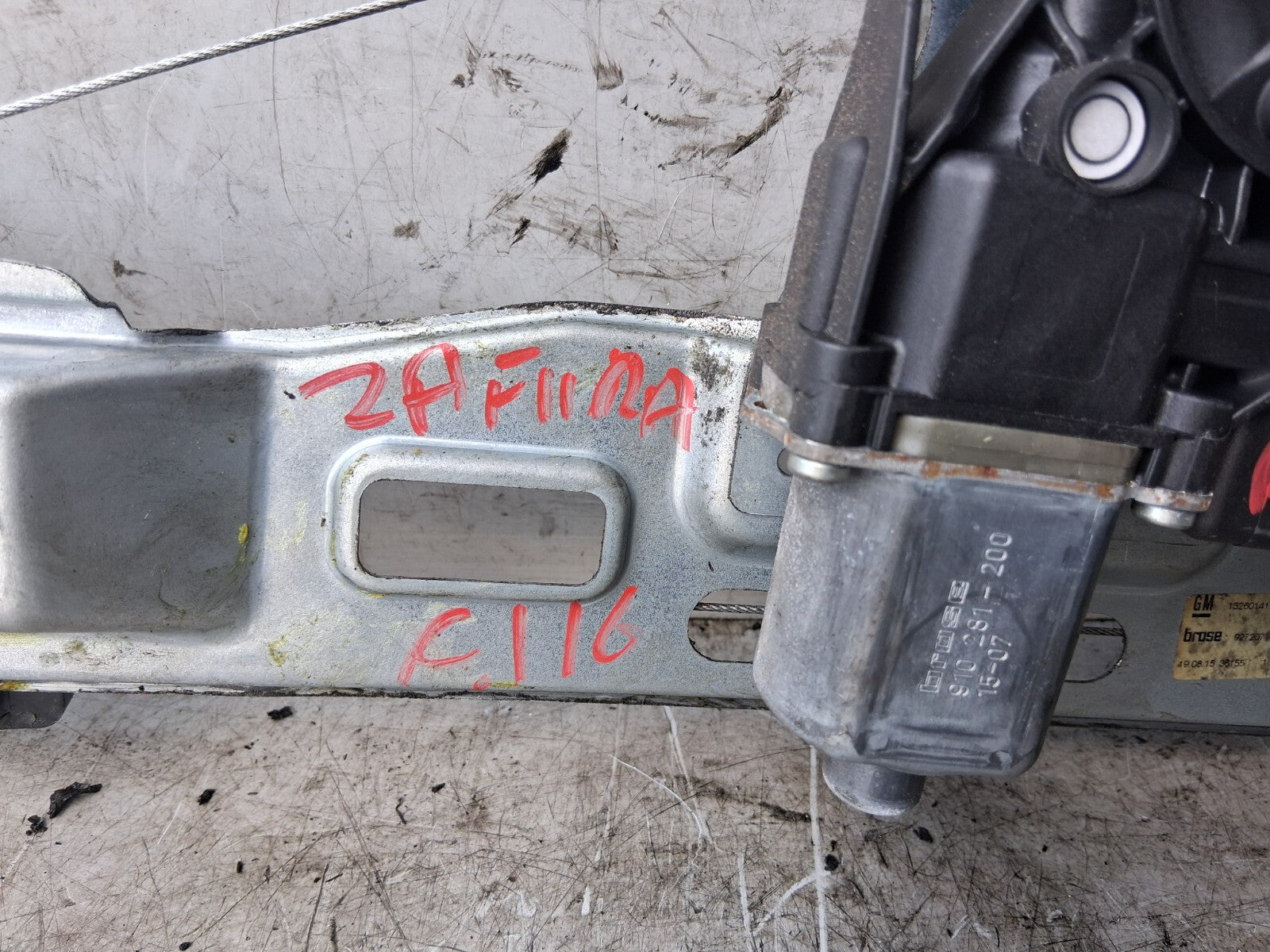 2016 VAUXHALL ZAFIRA C MK3 NSR PASSENGER SIDE WINDOW MOTOR & REGULATOR 910281200