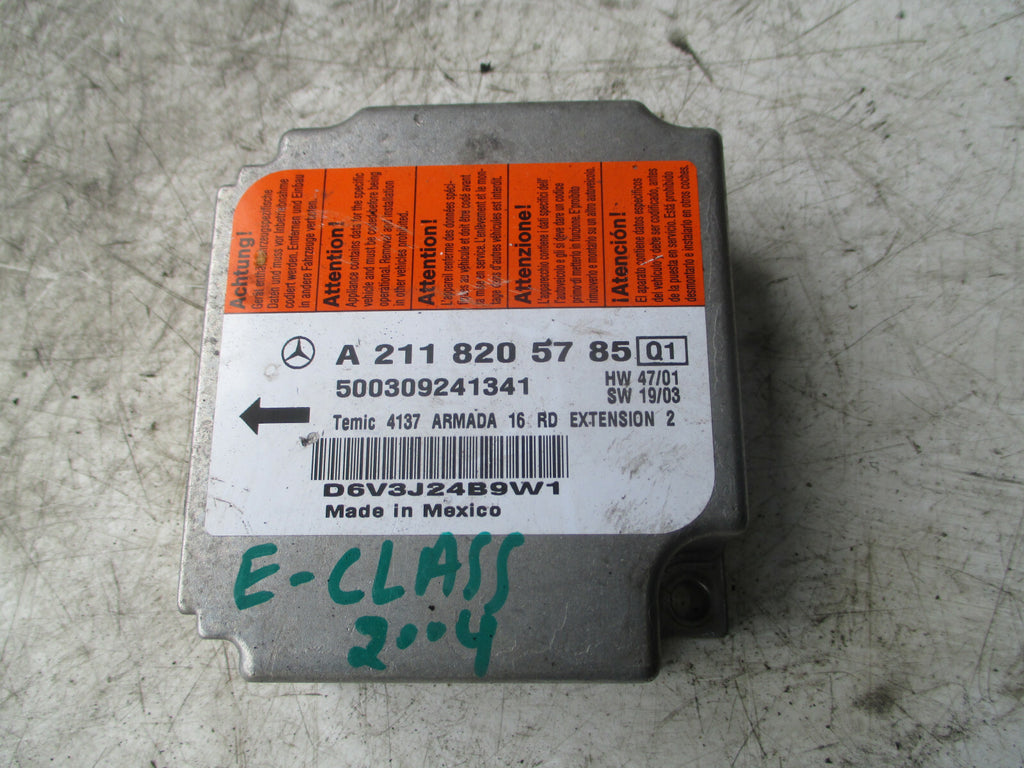 MERCEDES BENZ E CLASS W211 2004 SRS SAFETY BAG CONTROL MODULE A2118205785