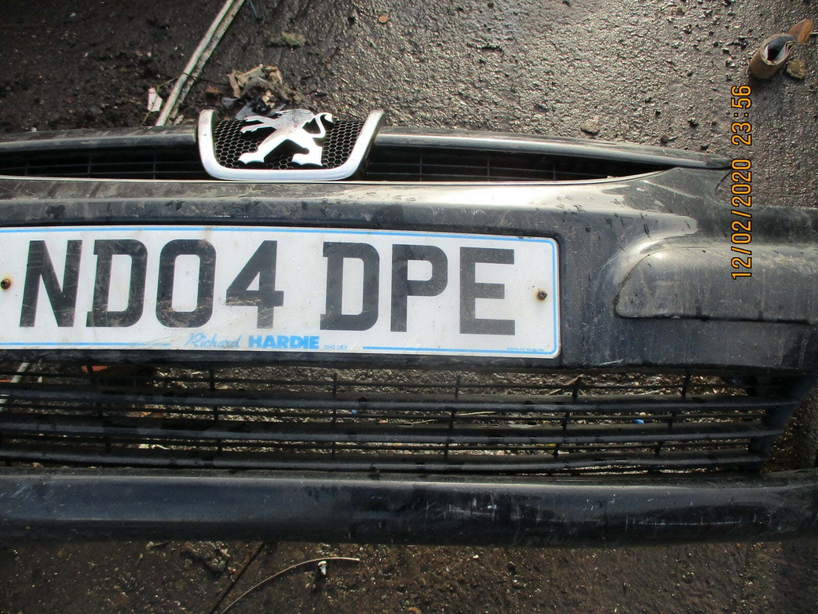 PEUGEOT 607 2004 COMPLETE FRONT PLASTIC BUMPER IN BLACK