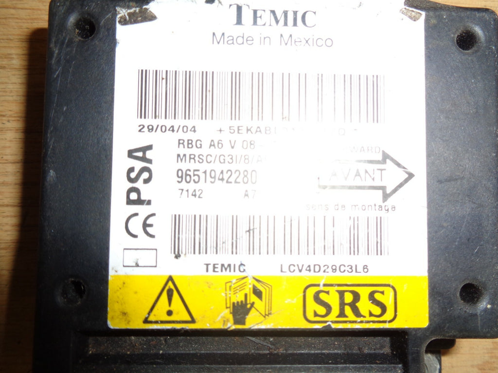 CITROEN C2 MK1 2004 AIRBAG CONTROL MODULE CRASH ECU 9651942280
