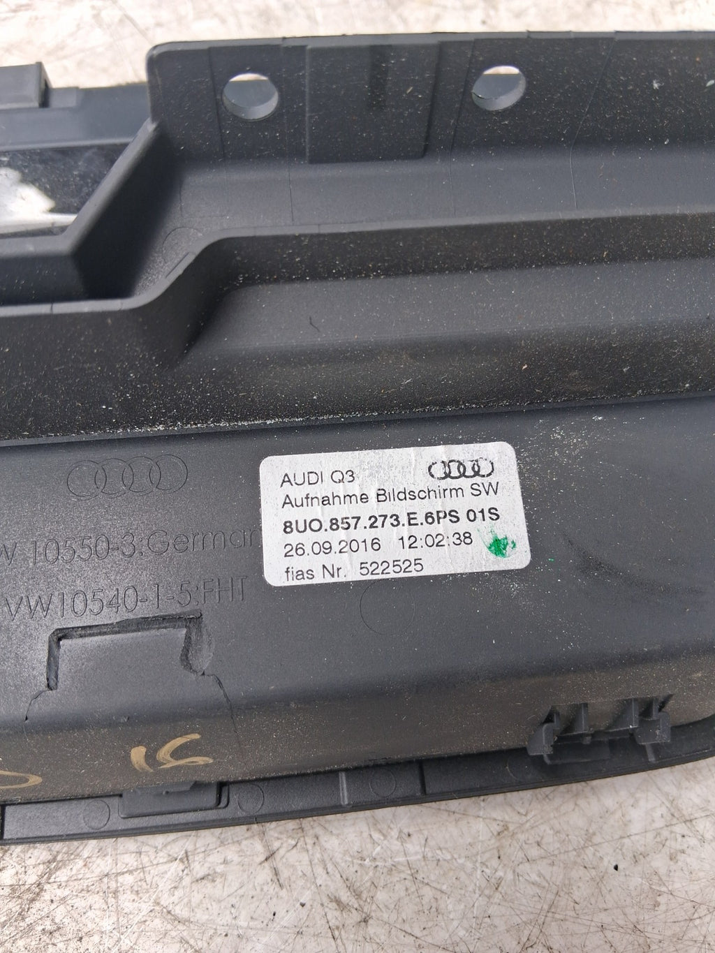 2016 AUDI Q3 HEAD UNIT DISPLAY BRACKET 8U0857273E6PS