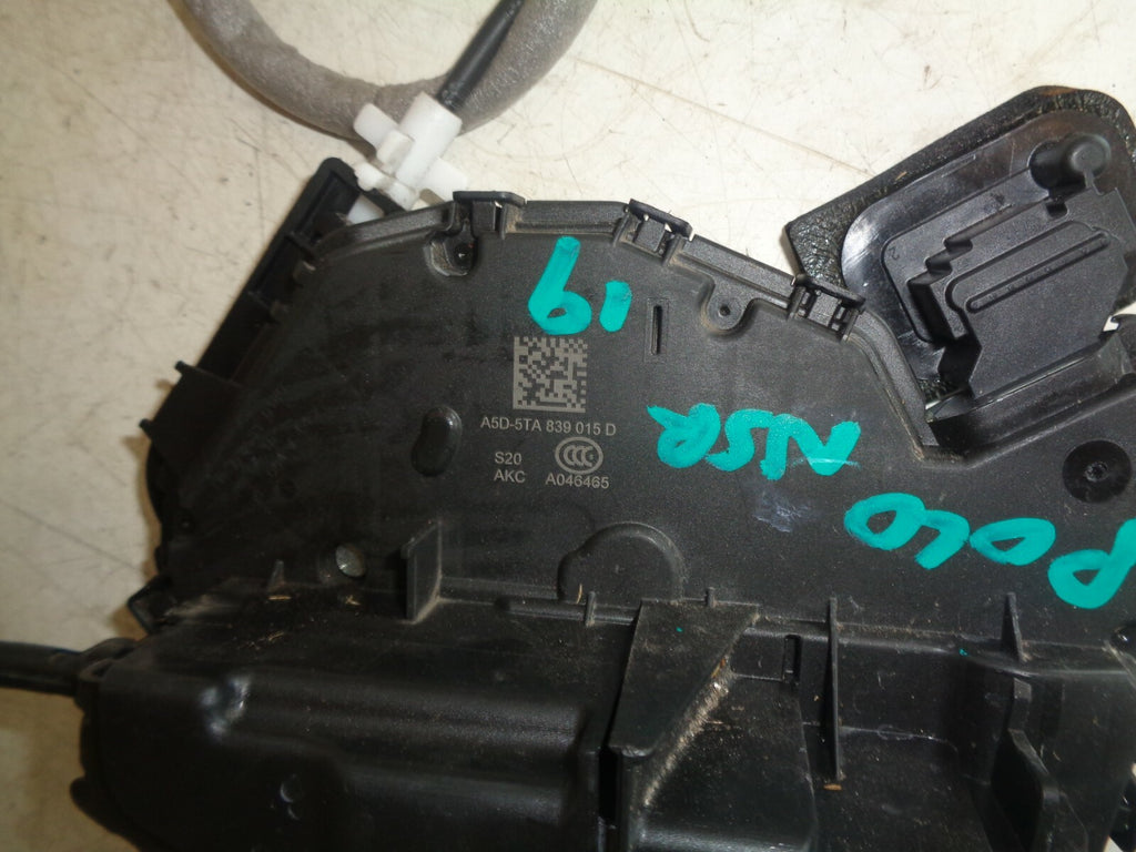 VW VOLKSWAGEN POLO MK6 2019 NSR PASSENGER SIDE REAR DOOR LOCK MECHANISM