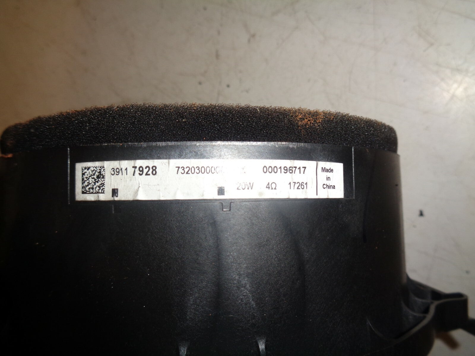 VAUXHALL ASTRA K 2018 NSR PASSENGER SIDE REAR DOOR SPEAKER 39117928