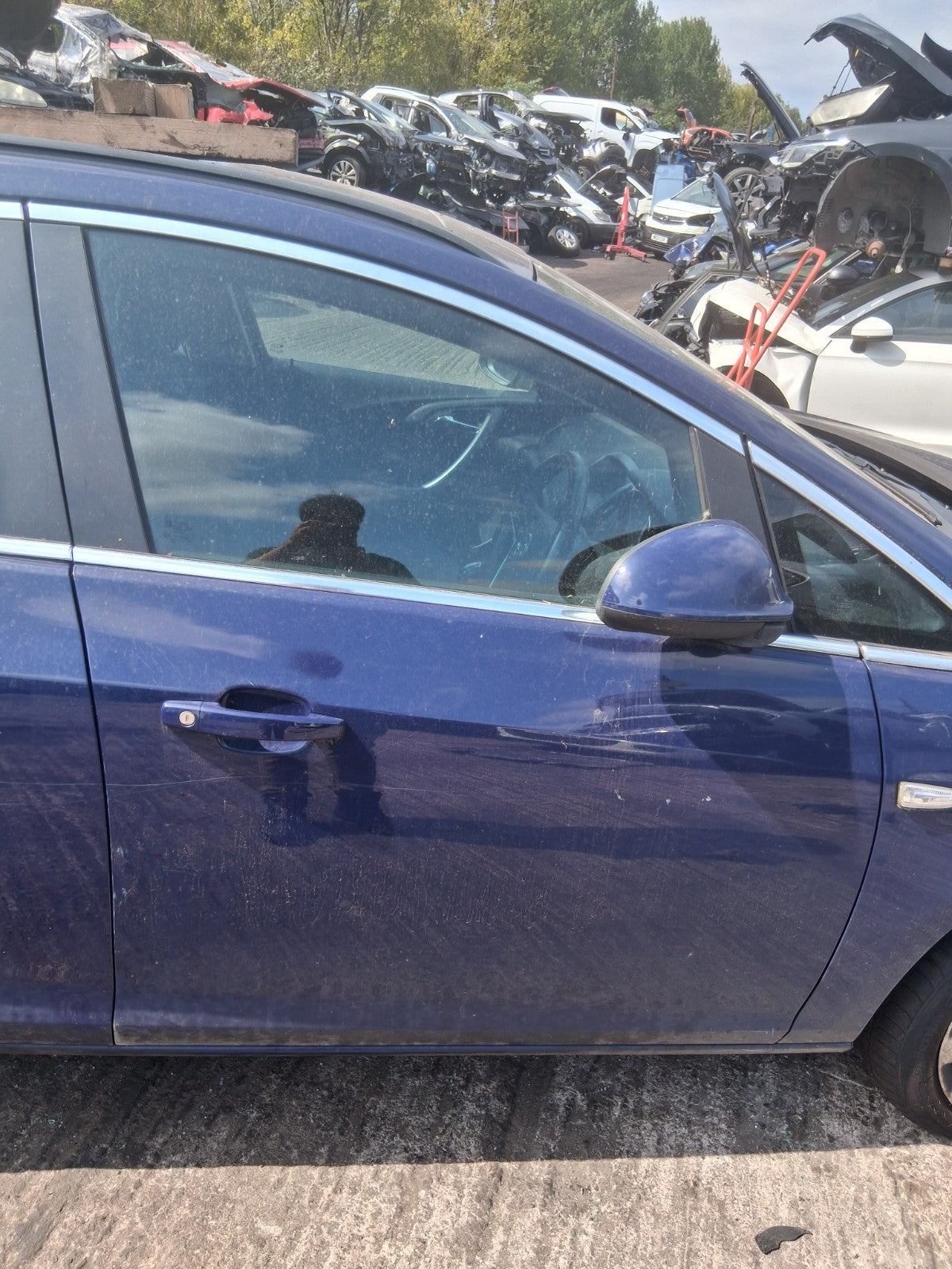 2013 VAUXHALL ASTRA J ESTATE OSF DRIVER SIDE FRONT RIGHT BARE DOOR BLUE