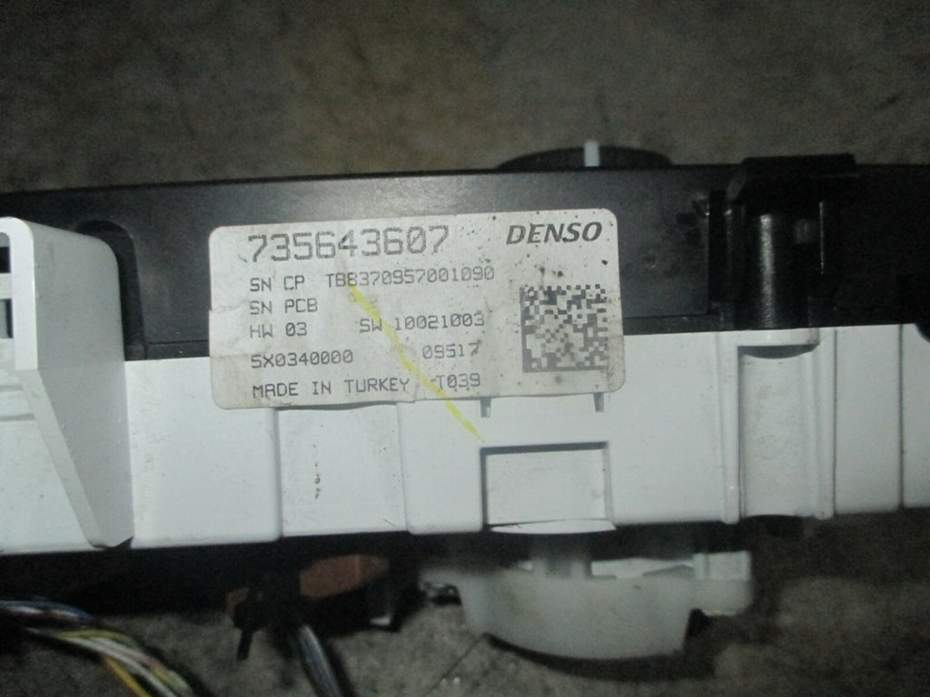 FIAT TIPO 2017 HEATER AC CLIMATE CONTROL SWITCH 735643607