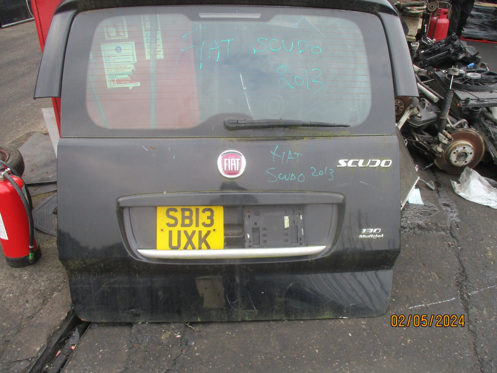 FIAT SCUDO 2013 MK2 REAR COMPLETE TAILGATE BOOTLID BLACK