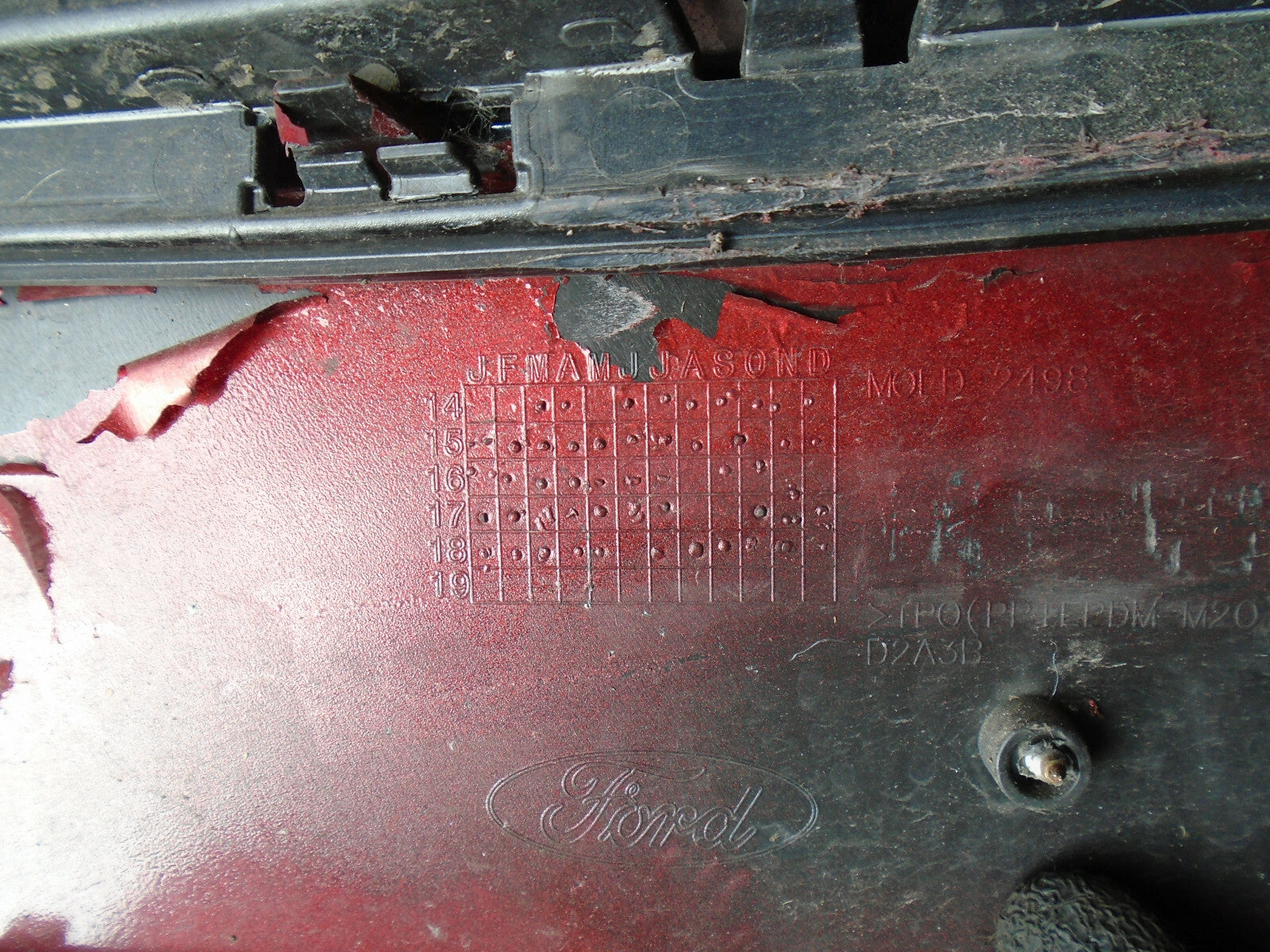 FORD S MAX MK2 2018 FRONT BARE BUMPER DAMAGED RUBY RED