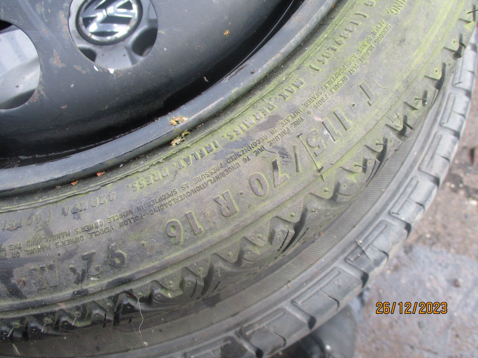 VAUXHALL ASTRA H MK5 2007 16 INCH SPACE SAVER WHEEL WITH TYRE T115/70R16