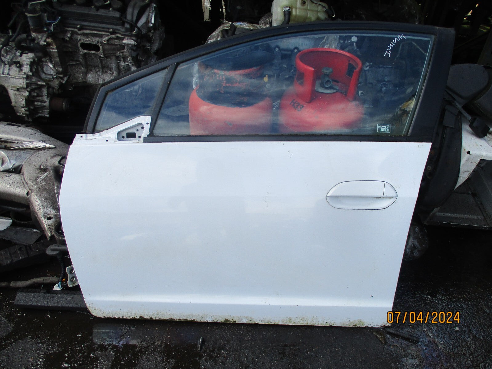 HONDA INSIGHT 2011 ZE2 NSF PASSENGER SIDE FRONT DOOR BARE WHITE
