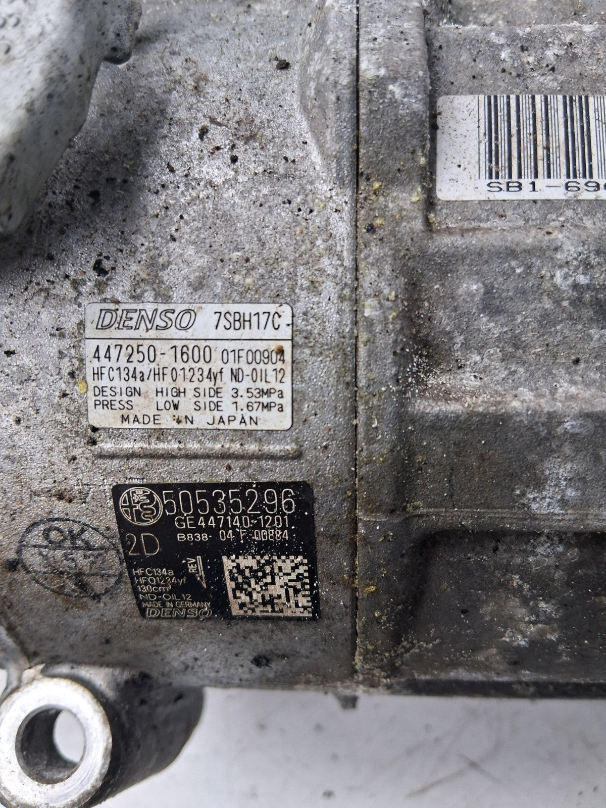 2019 ALFA ROMEO STELVIO 949 AIR CONDITION COMPRESSOR 50535296