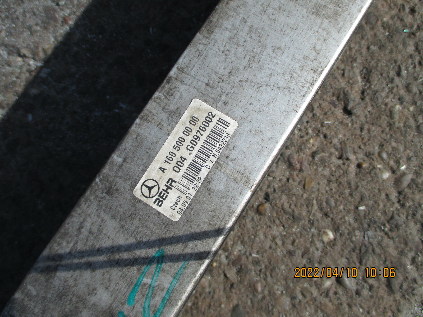 MERCEDES BENZ A B CLASS 2008 2.0 DIESEL RADIATOR INTER COOLER A1695000000
