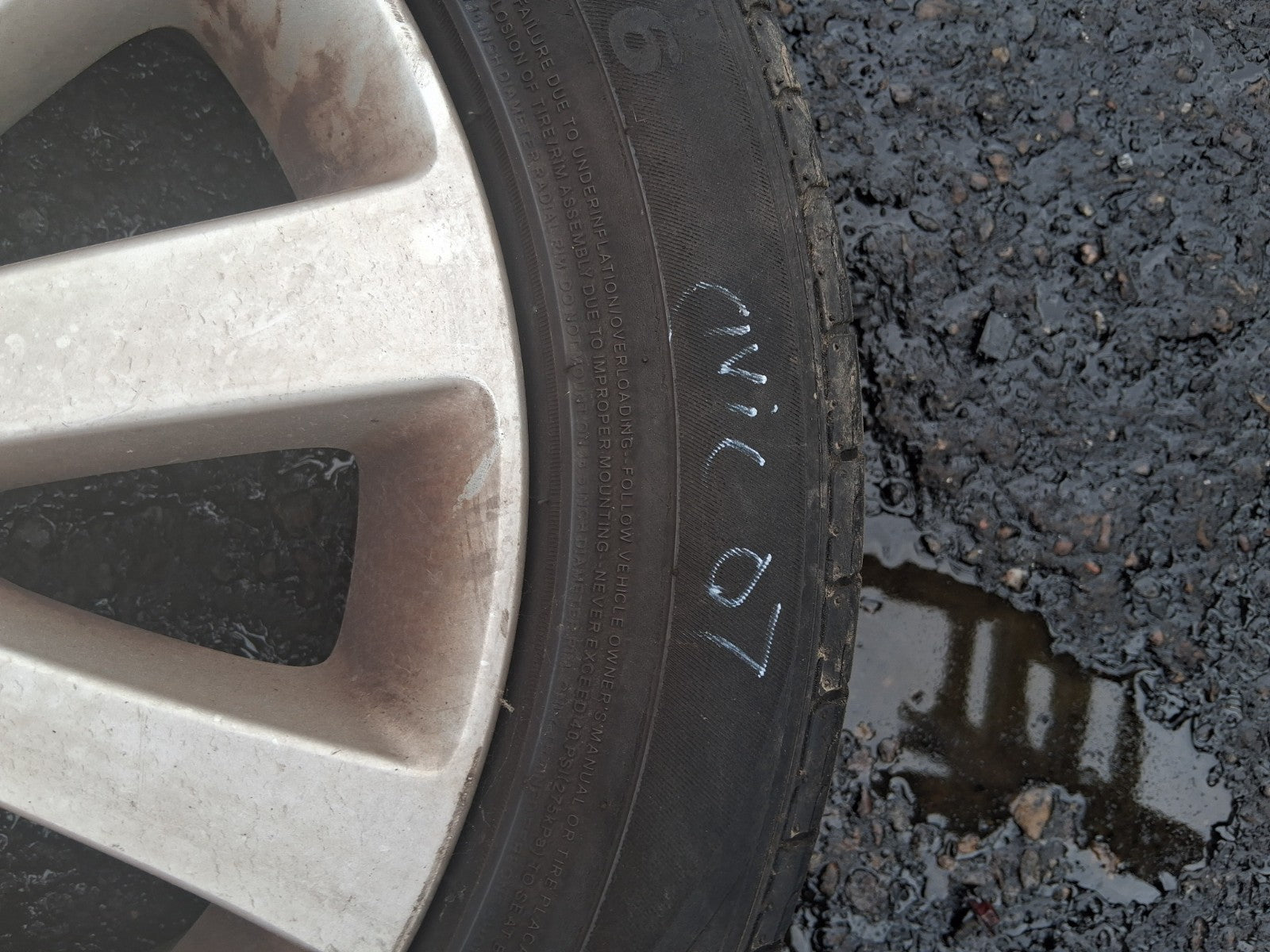2005 HONDA CIVIC MK7 16 INCH ALLOY WHEEL WITH TYRE 205/55R16