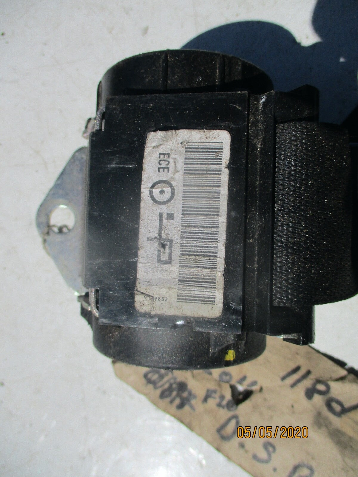 BMW 1 SERIES E87 2011 NSR PASSENGER SIDE REAR SEAT BELT SEATBELT 607051100E