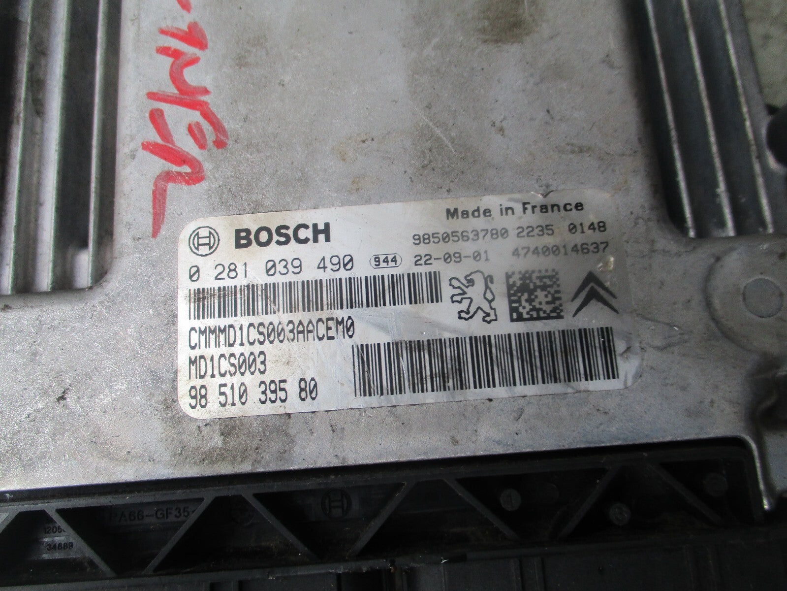 2020 CITROEN C5 ENGINE CONTROL UNIT 9835502780