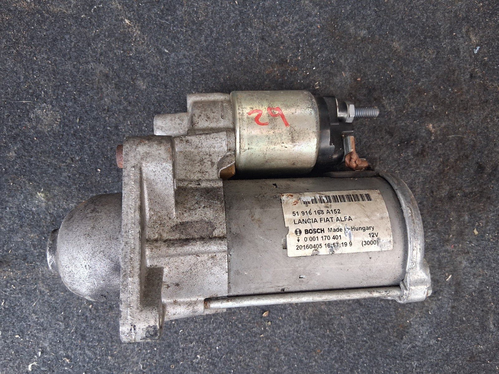 FIAT 500 2016 1.2 PETROL STARTER MOTOR 51916168A152