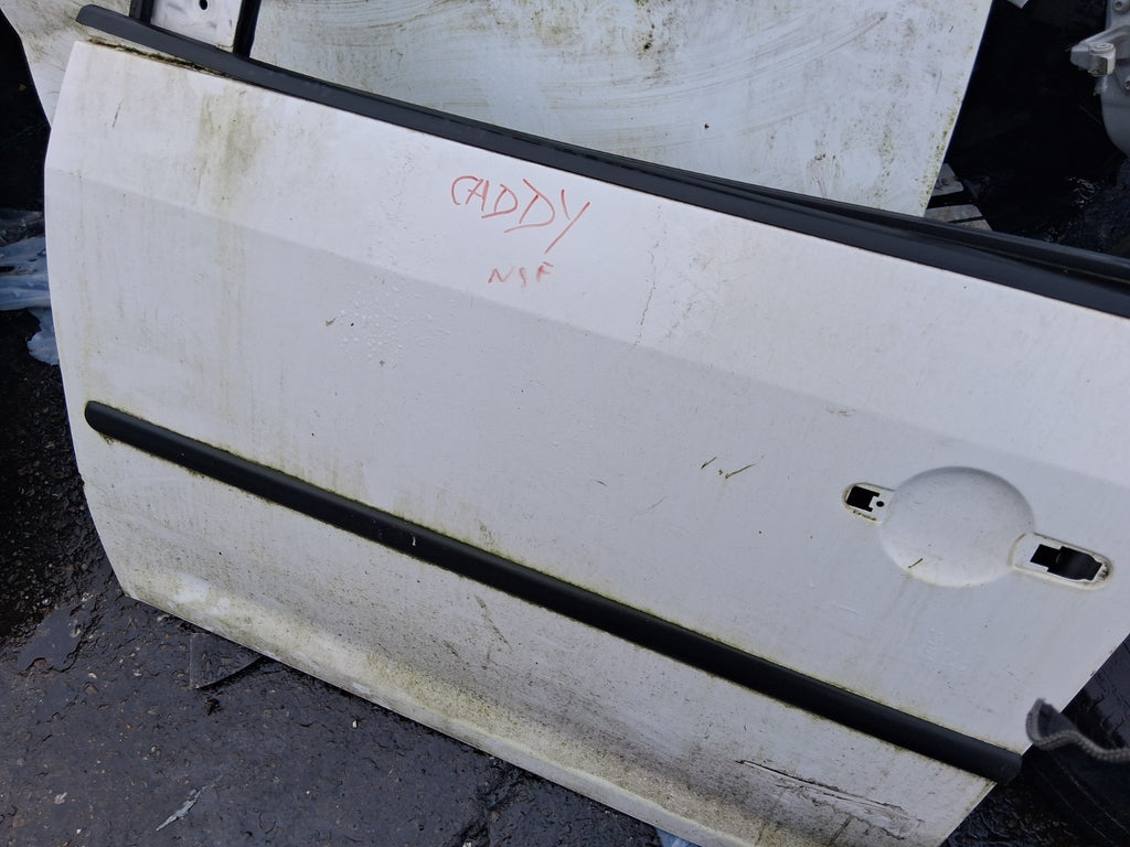 2014 VW VOLKSWAGEN CADDY 2K NSF PASSENGER SIDE FRONT LEFT BARE DOOR WHITE