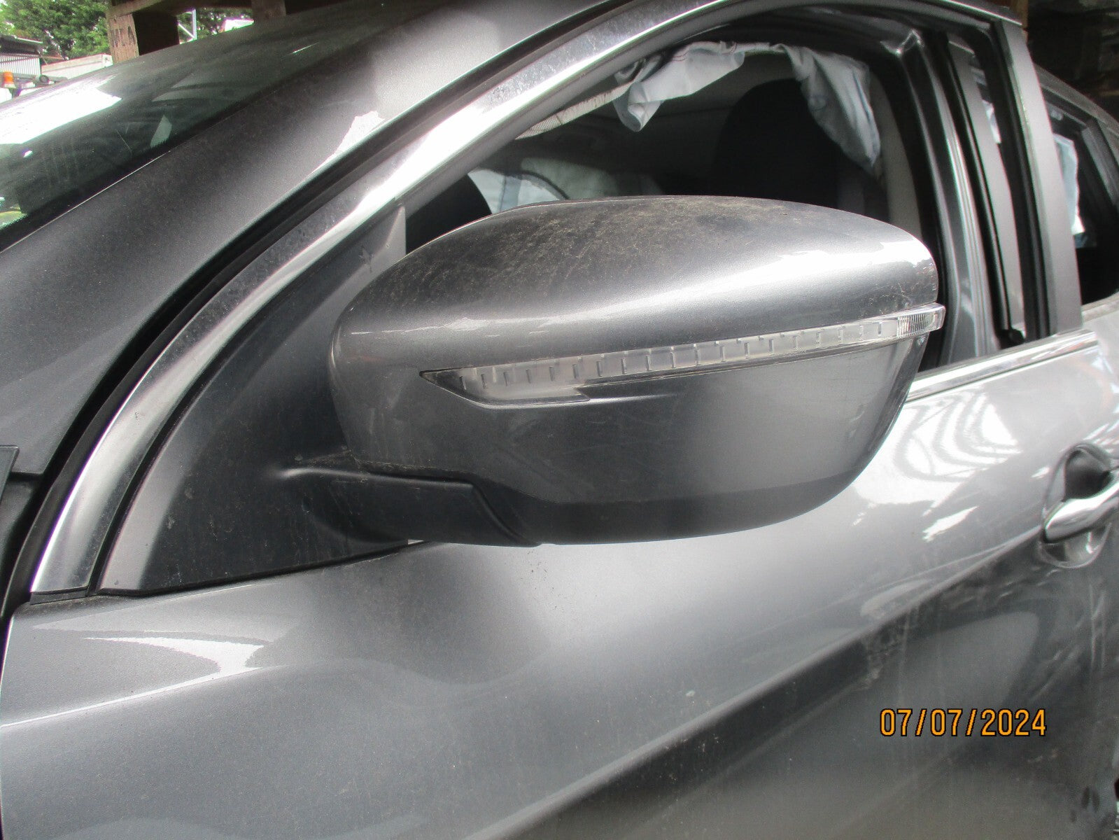NISSAN QASHQAI J11 2014 NSF PASSENGER SIDE ELECTRIC WING MIRROR GREY MET KAD