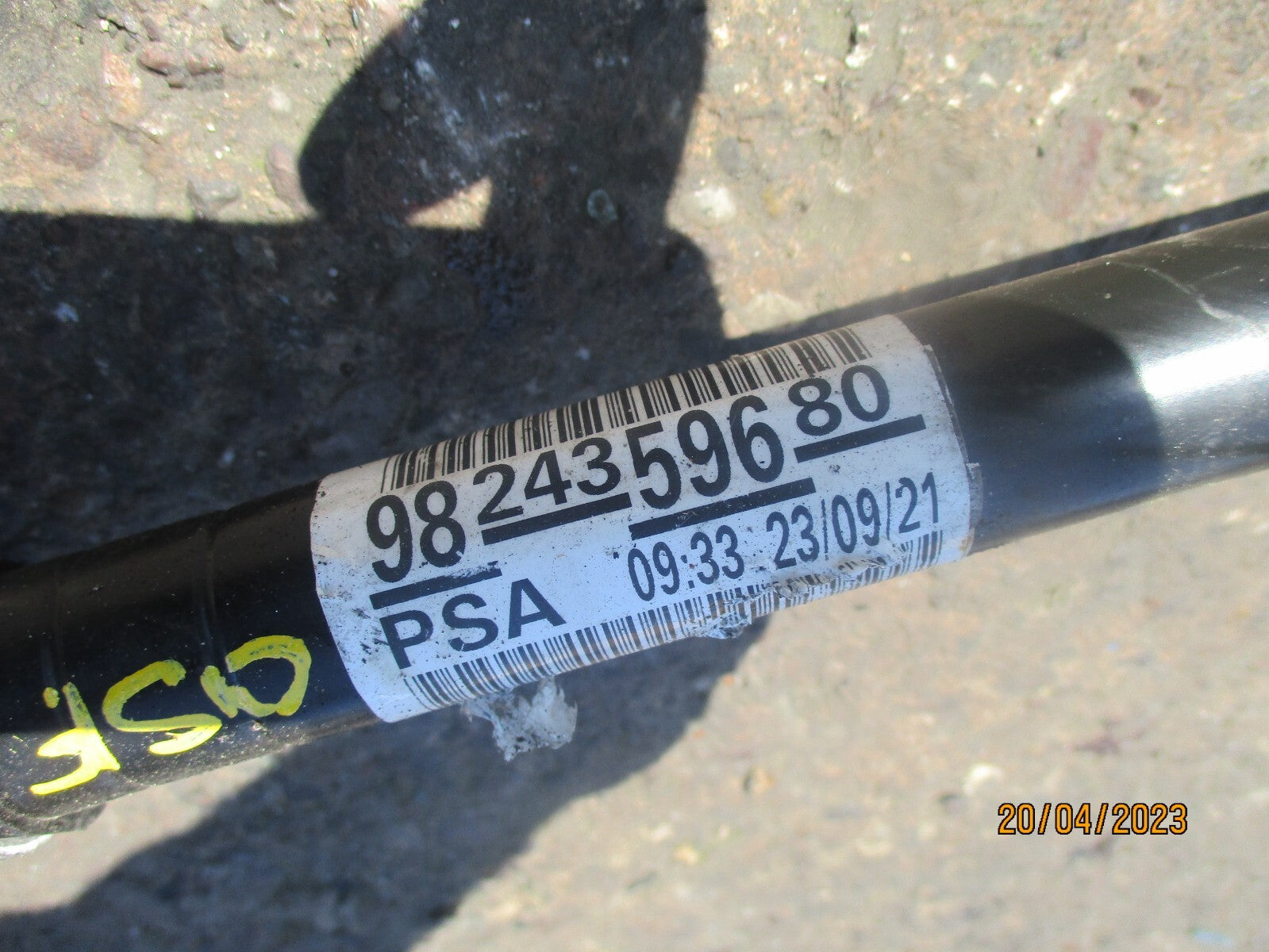 CITROEN C4 2021 1.2 PETROL OSF DRIVER SIDE FRONT MANUAL DRIVESHAFT 9824359680