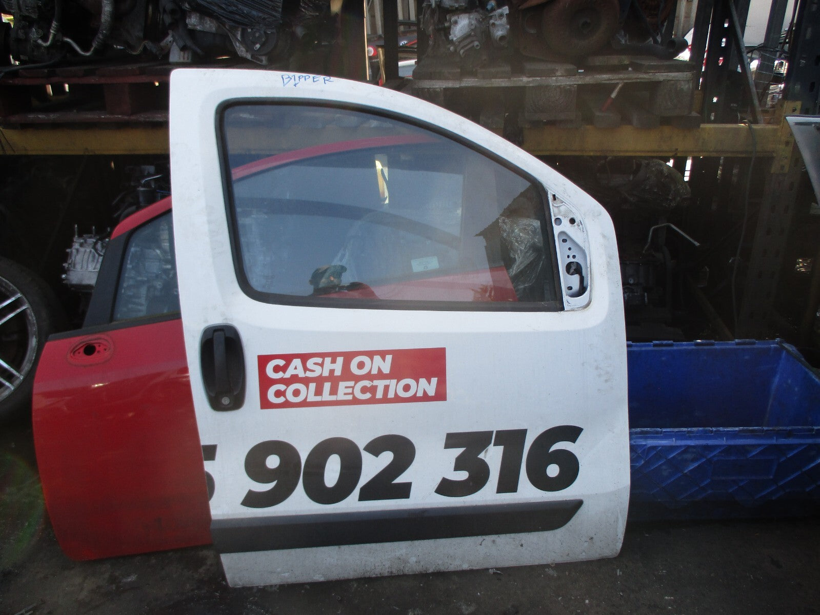 PEUGEOT BIPPER 2013 OSF DRIVER SIDE FRONT DOOR WHITE