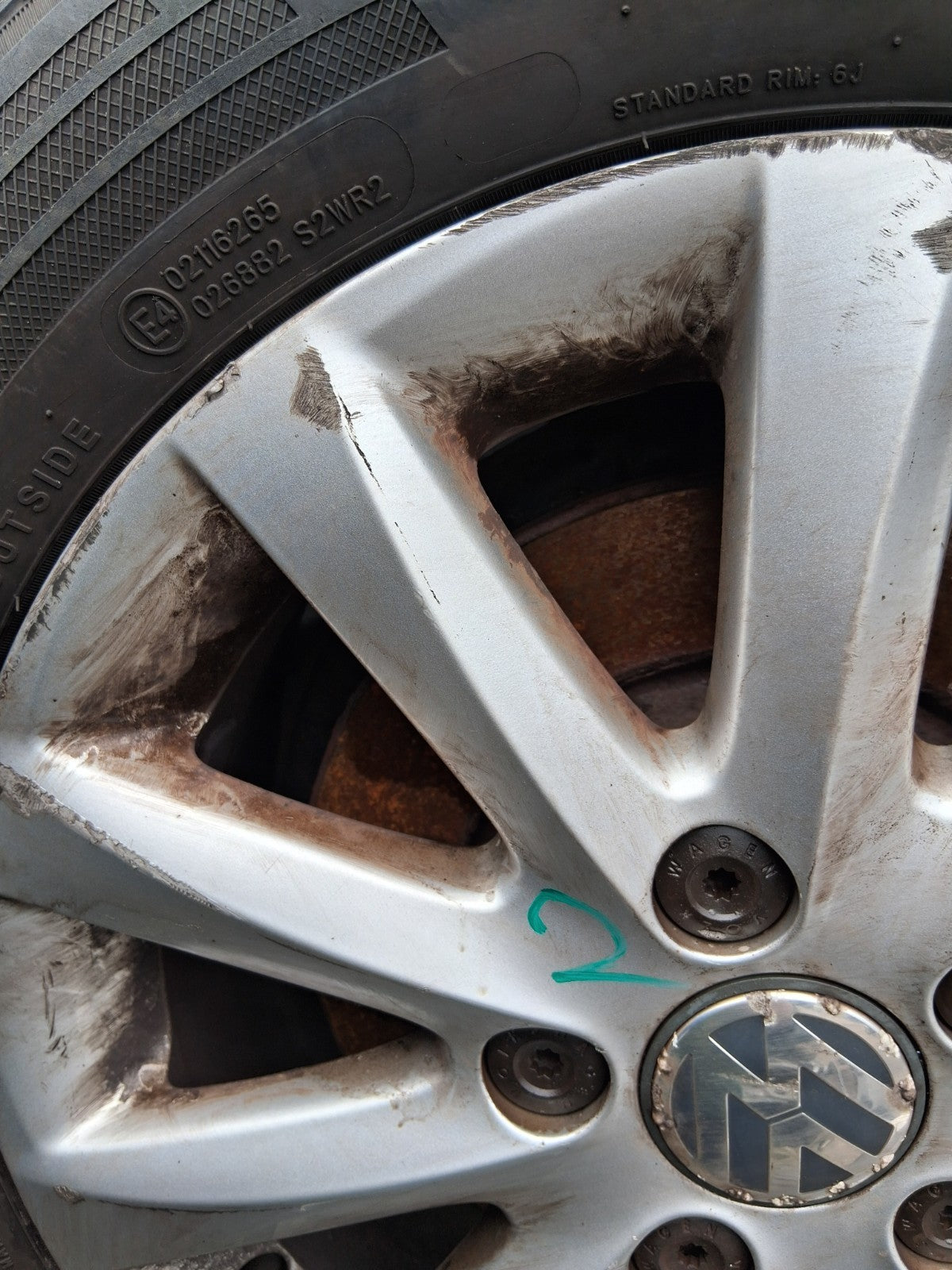 2007 VW VOLKSWAGEN GOLF MK5 15 INCH ALLOY WHEEL WITH TRYE 195/65R15