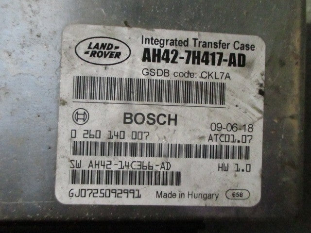2009 RANGE ROVER SPORT l320 TRANSFER CASE CONTROL MODULE ECU AH427H417AD