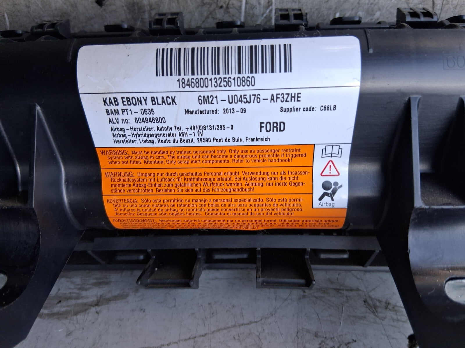 2013 FORD S MAX MK1 OS DRIVER SIDE KNEE SRS AIRBAG 6M21U045J76