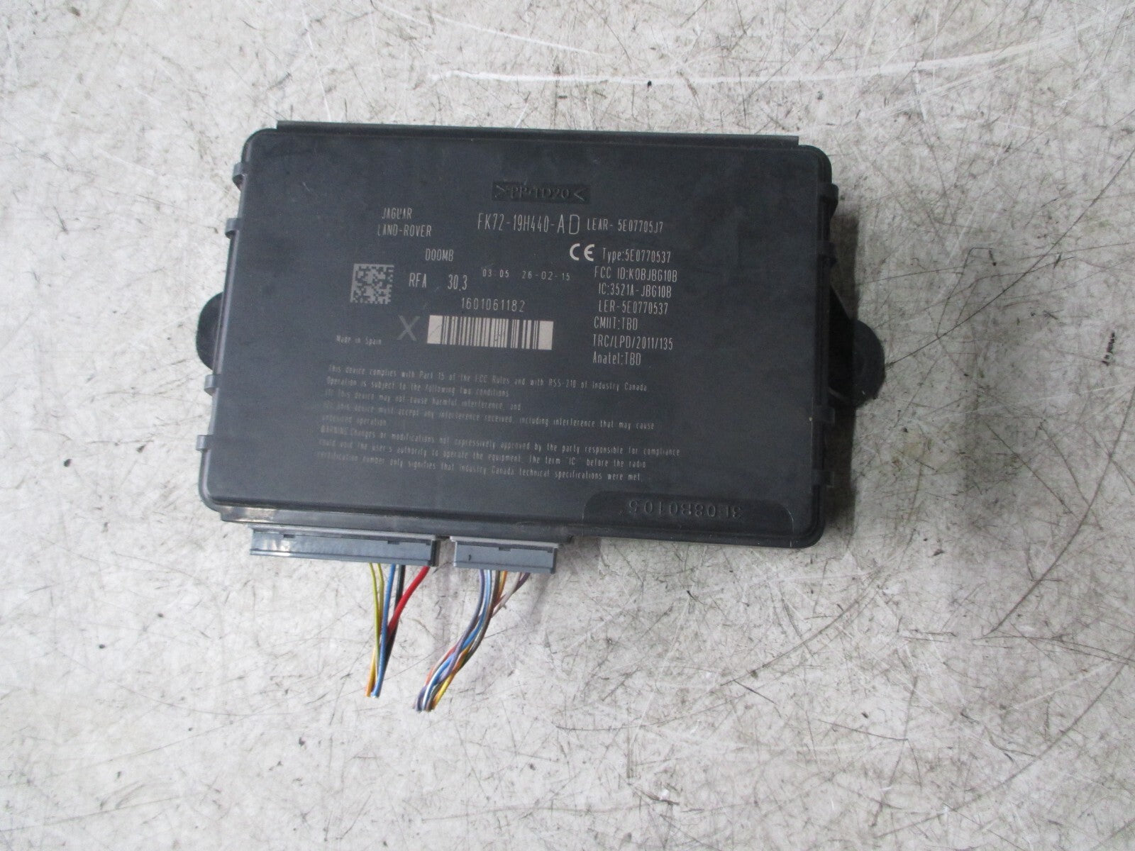 JAGUAR XE X760 2016 KEYLESS ENTRY ECU MODULE FK7219H440AD