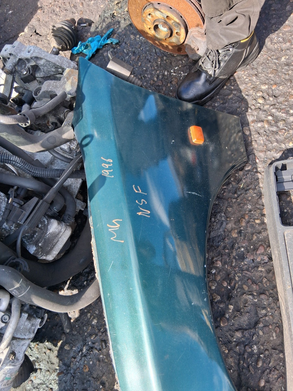 MG MGF 1996 MK1 NSF PASSENGER SIDE FRONT LEFT WING PANEL GREEN