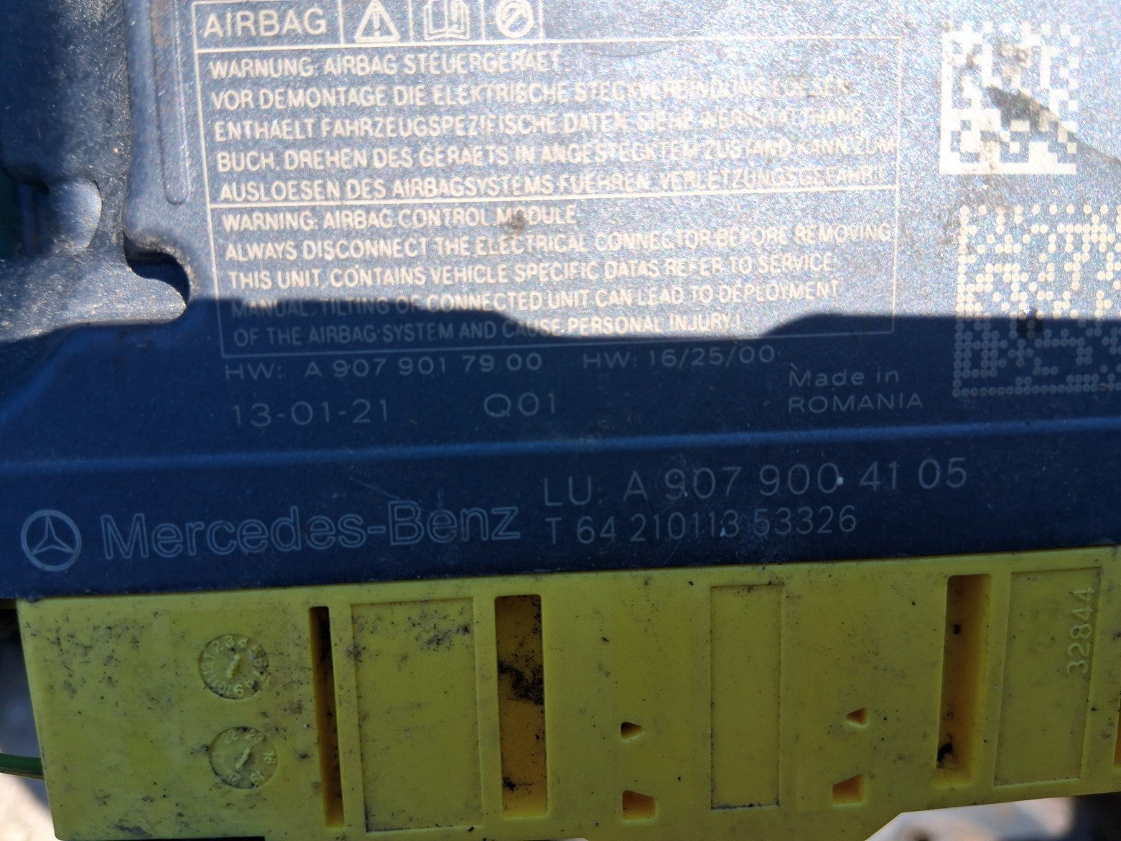 2021 MERCEDES SPRINTER W907 AIRBAG ECU CONTROL MODULE UNIT A9079004105