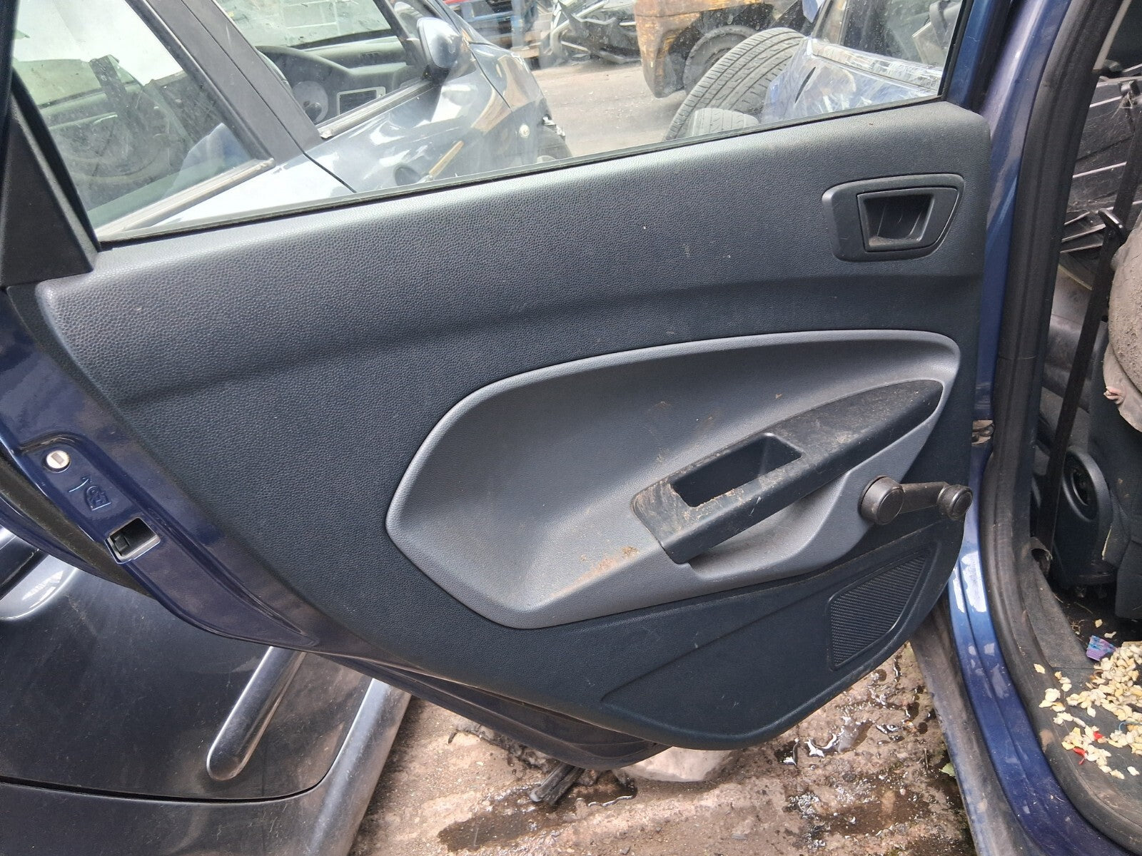 2010 FORD FIESTA MK7 NSR PASSENGER SIDE REAR LEFT COMPLETE DOOR OCEAN BLUE