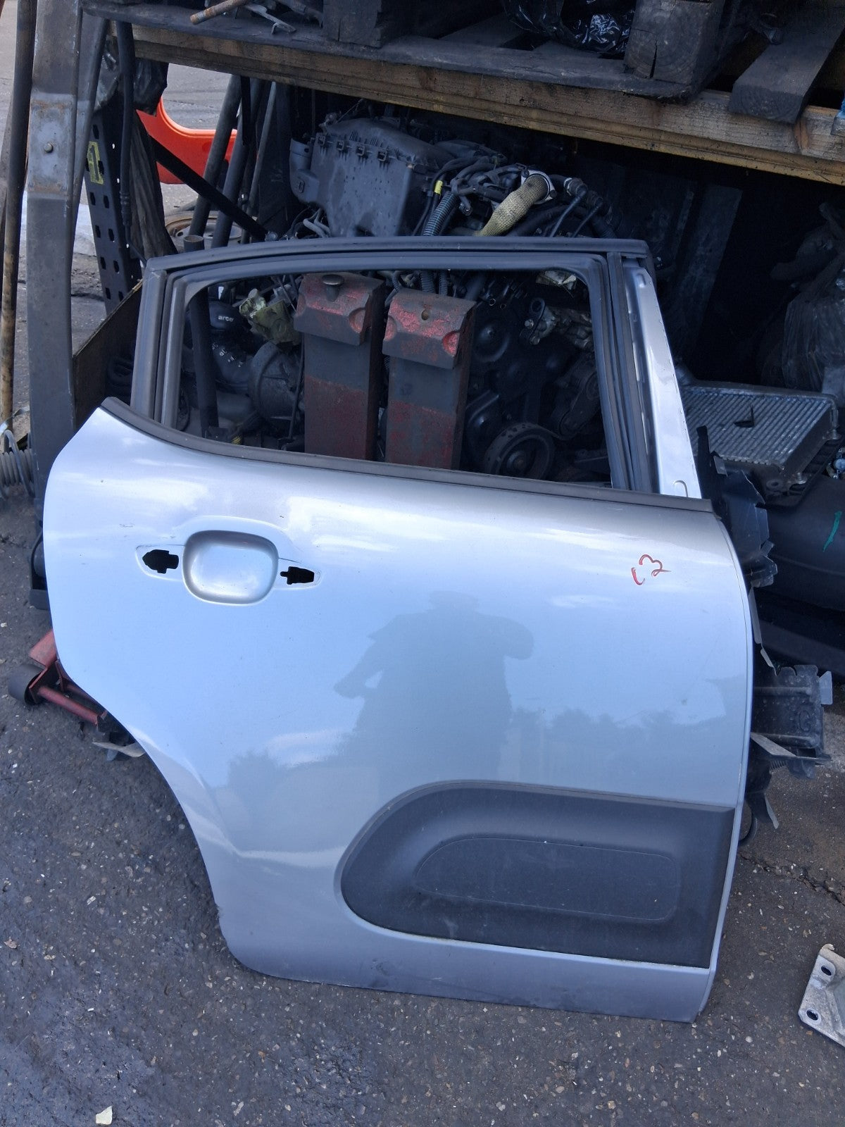 CITROEN C3 2021 MK3 HATCH OSR DRIVER SIDE REAR BARE DOOR CUMULUS GREY MET KCA