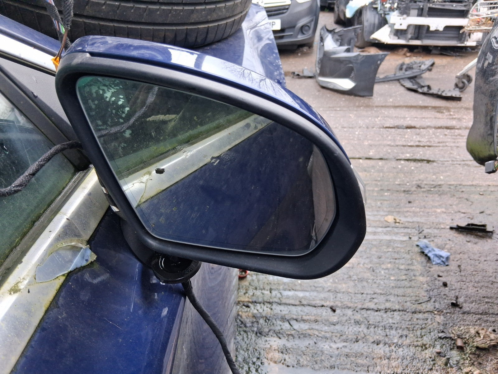 2021 MERCEDES C CLASS C205 COUPE OSF DRIVER SIDE FRONT RIGHT WING MIRROR BLUE