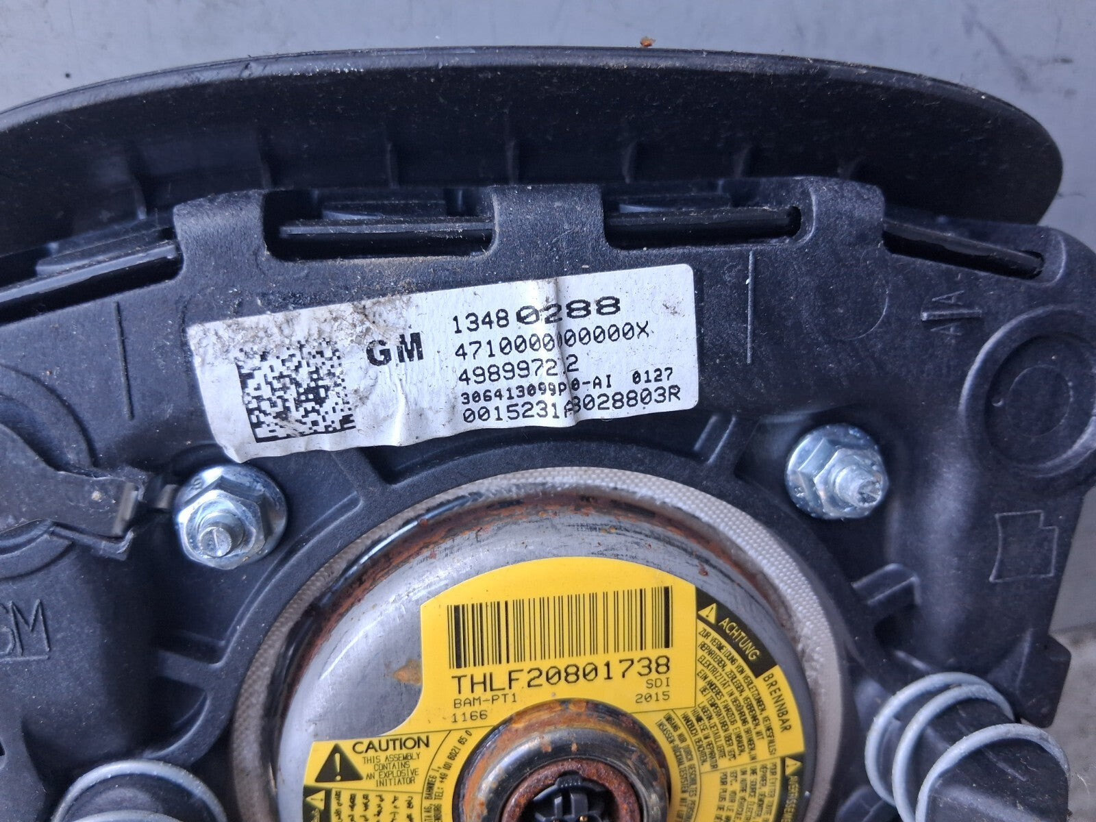 VAUXHALL ZAFIRA C 2016 STEERING WHEEL SRS AIRBAG 13480288