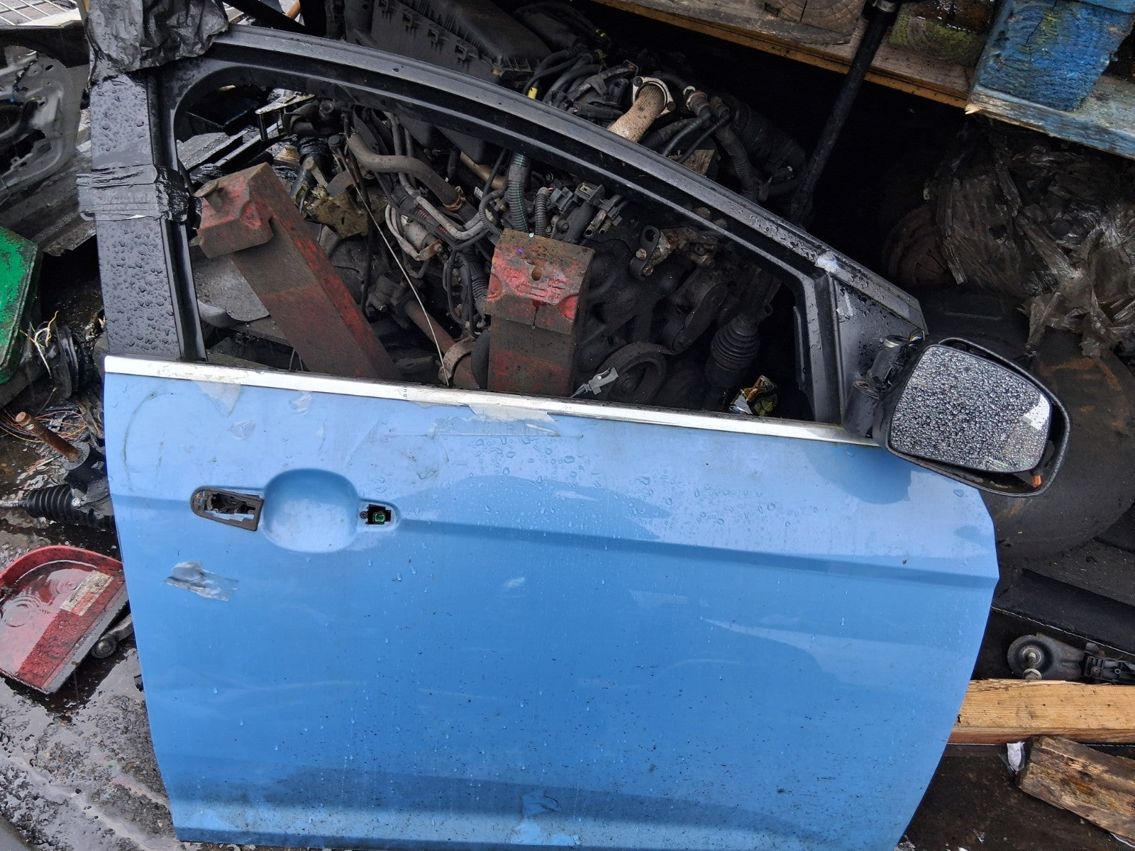 2017 FORD FOCUS MK3 HATCHBACK OSF DRIVER SIDE FRONT RIGHT BARE DOOR BLUE