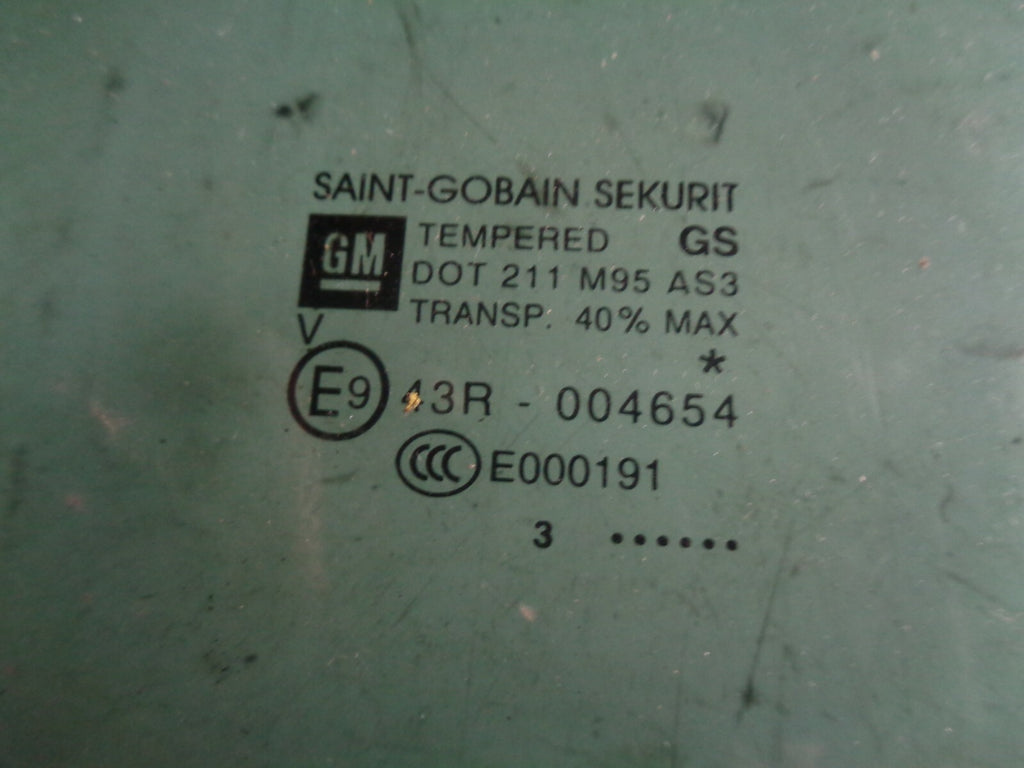 VAUXHALL CORSA D 2013 OSR DRIVER SIDE REAR DOOR WINDOW GLASS