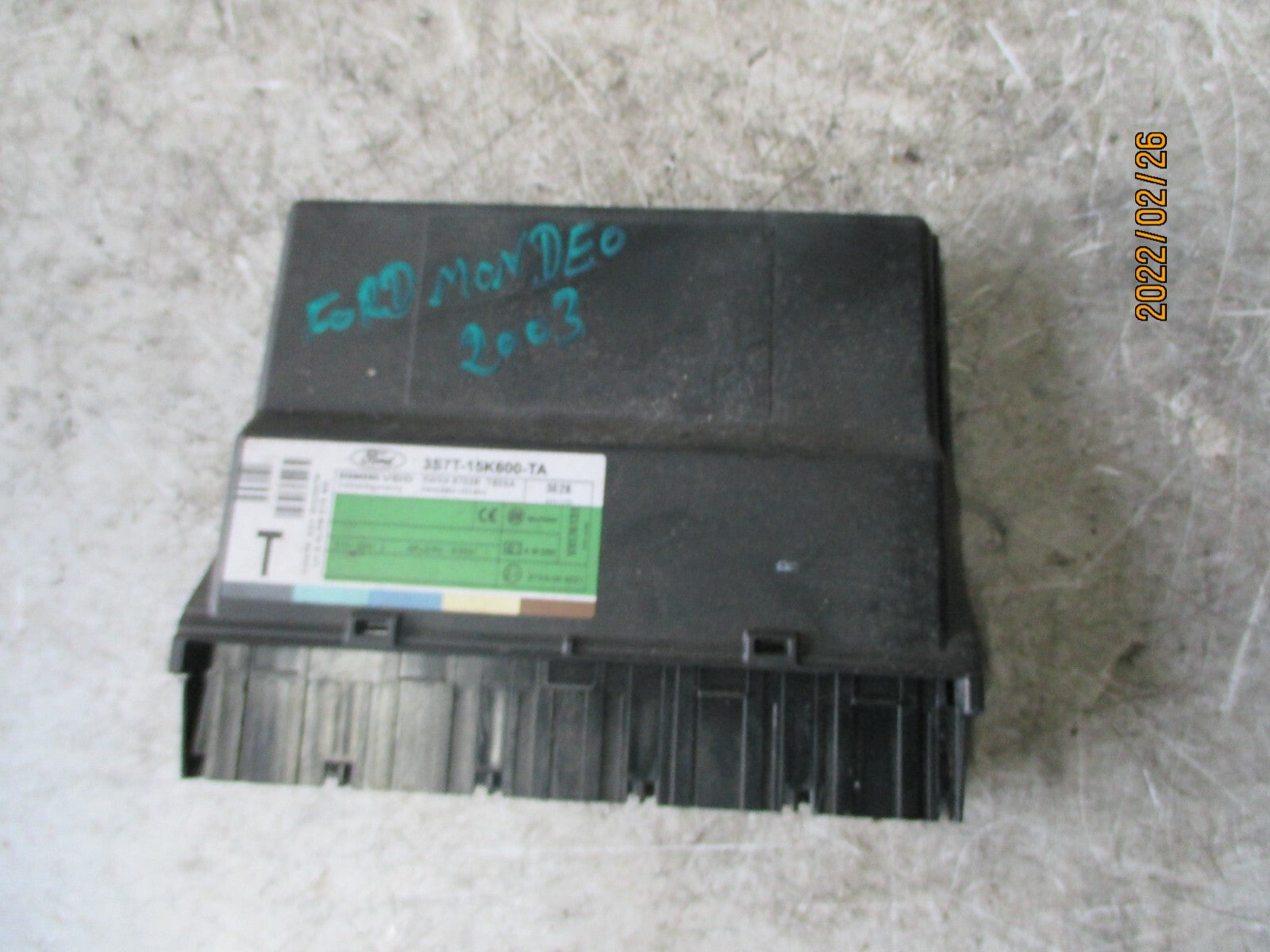 FORD MONDEO 2003 MK2 CENTRAL LOCKING CONTROL MODULE 3S7T15K600