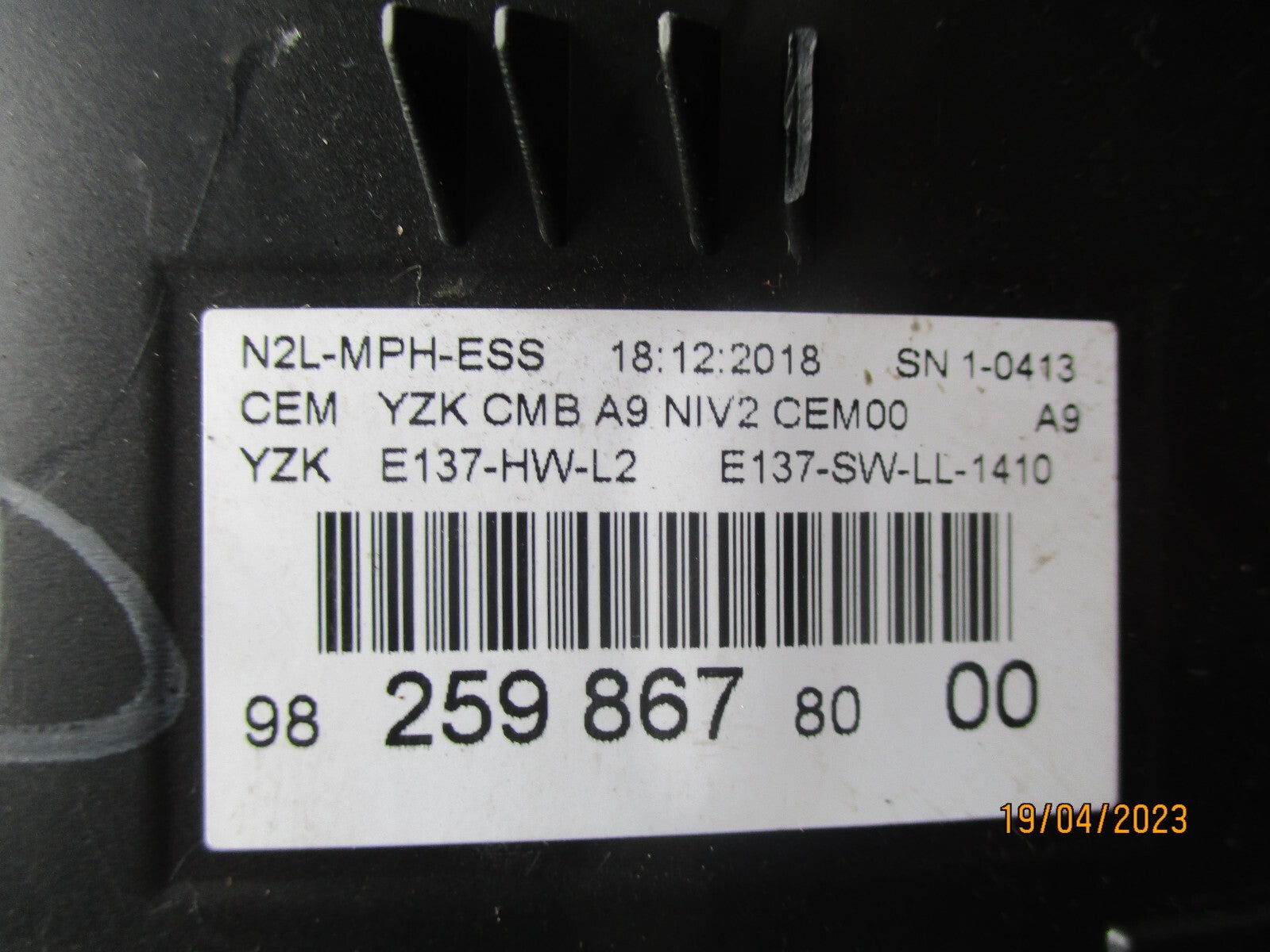 PEUGEOT 208 MK1 2018 1.2 PETROL MANUAL SPEEDO SPEEDOMETER CLUSTER 9825986780