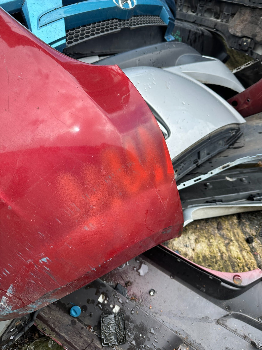 FIAT GRANDE PUNTO 2007 REAR COMPLETE BUMPER RED