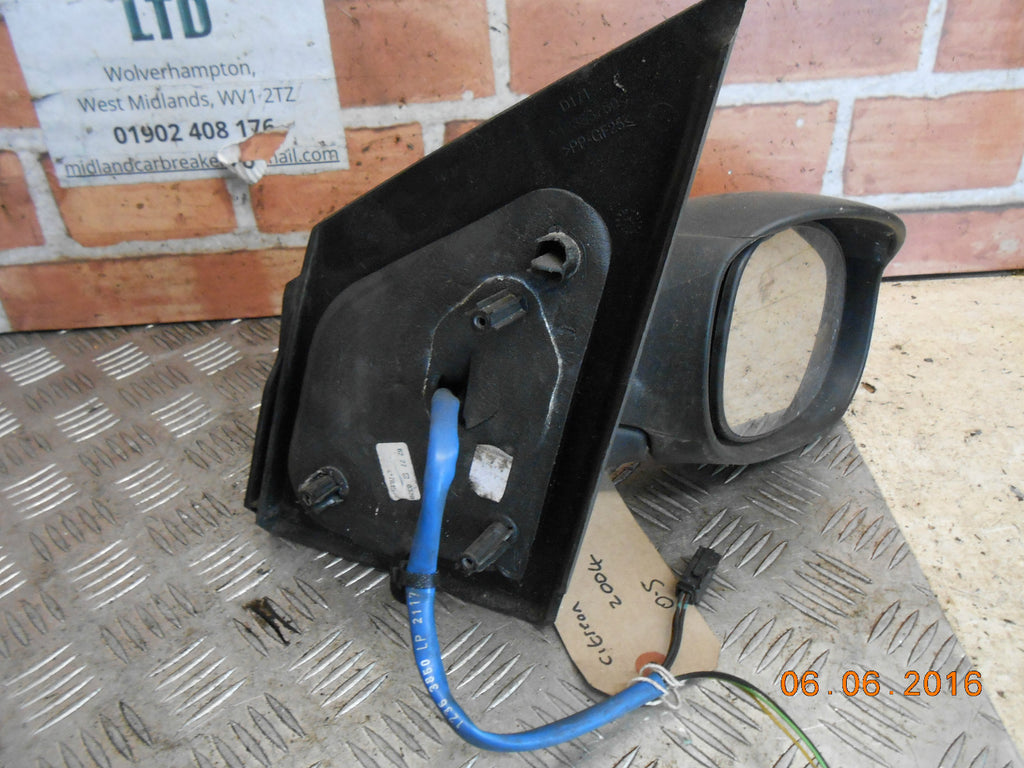 CITROEN C2 2004 OS DRIVER SIDE ELECTRIC WING DOOR MIRROR BLACK PLASTIC