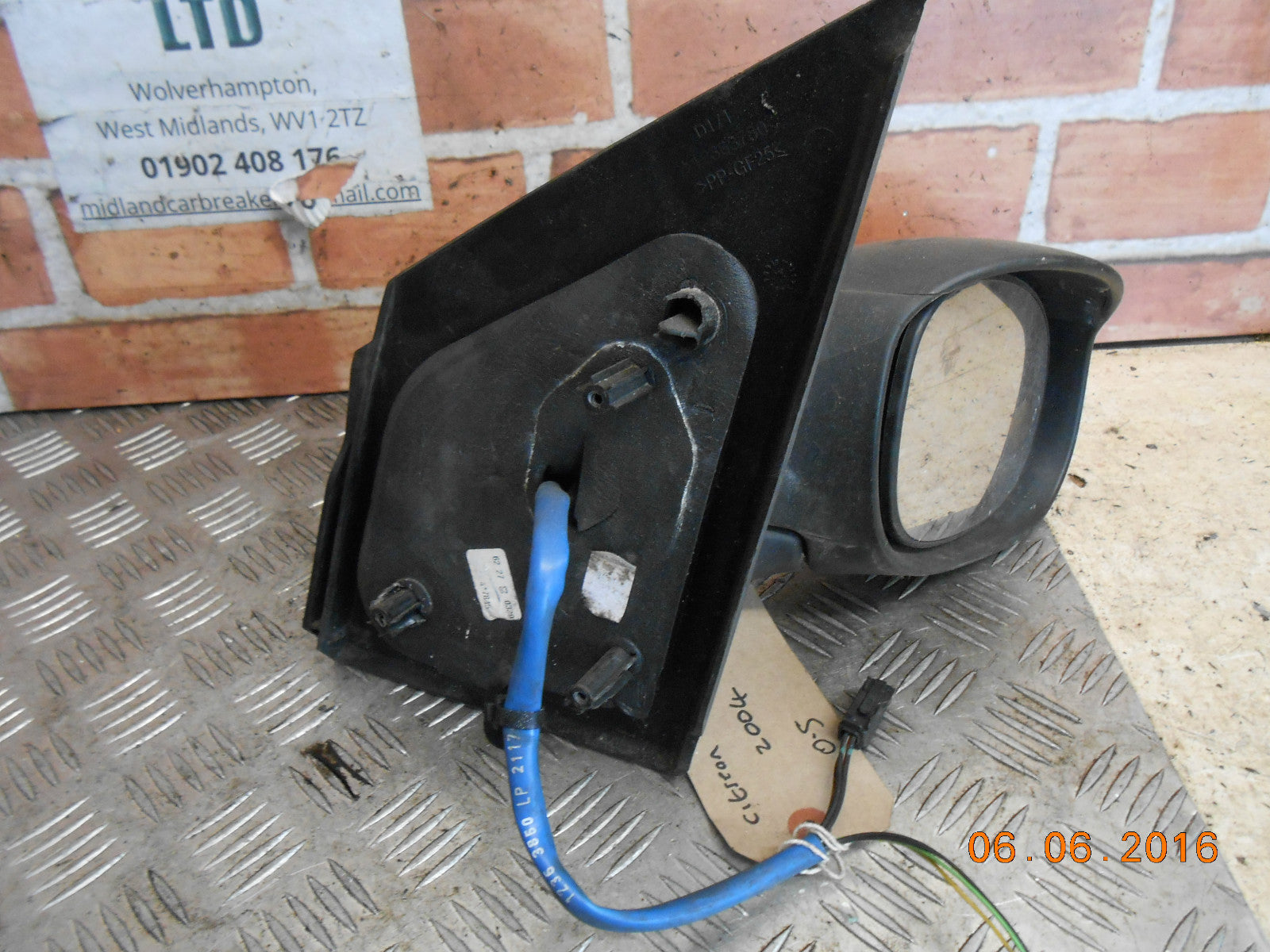 CITROEN C2 2004 OS DRIVER SIDE ELECTRIC WING DOOR MIRROR BLACK PLASTIC