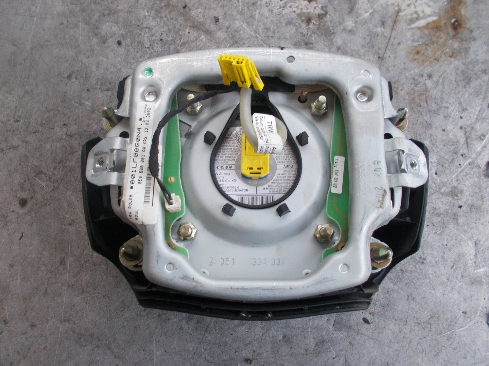 AUDI A2 8Z (MK1) A3 8L (MK1) A4 B6 (MK2) OS DRIVER SIDE STEERING WHEEL AIRBAG