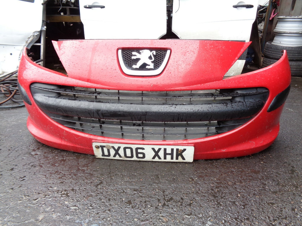 PEUGEOT 207 2006 FRONT COMPLETE BUMPER DAMAGED BRACKET RED