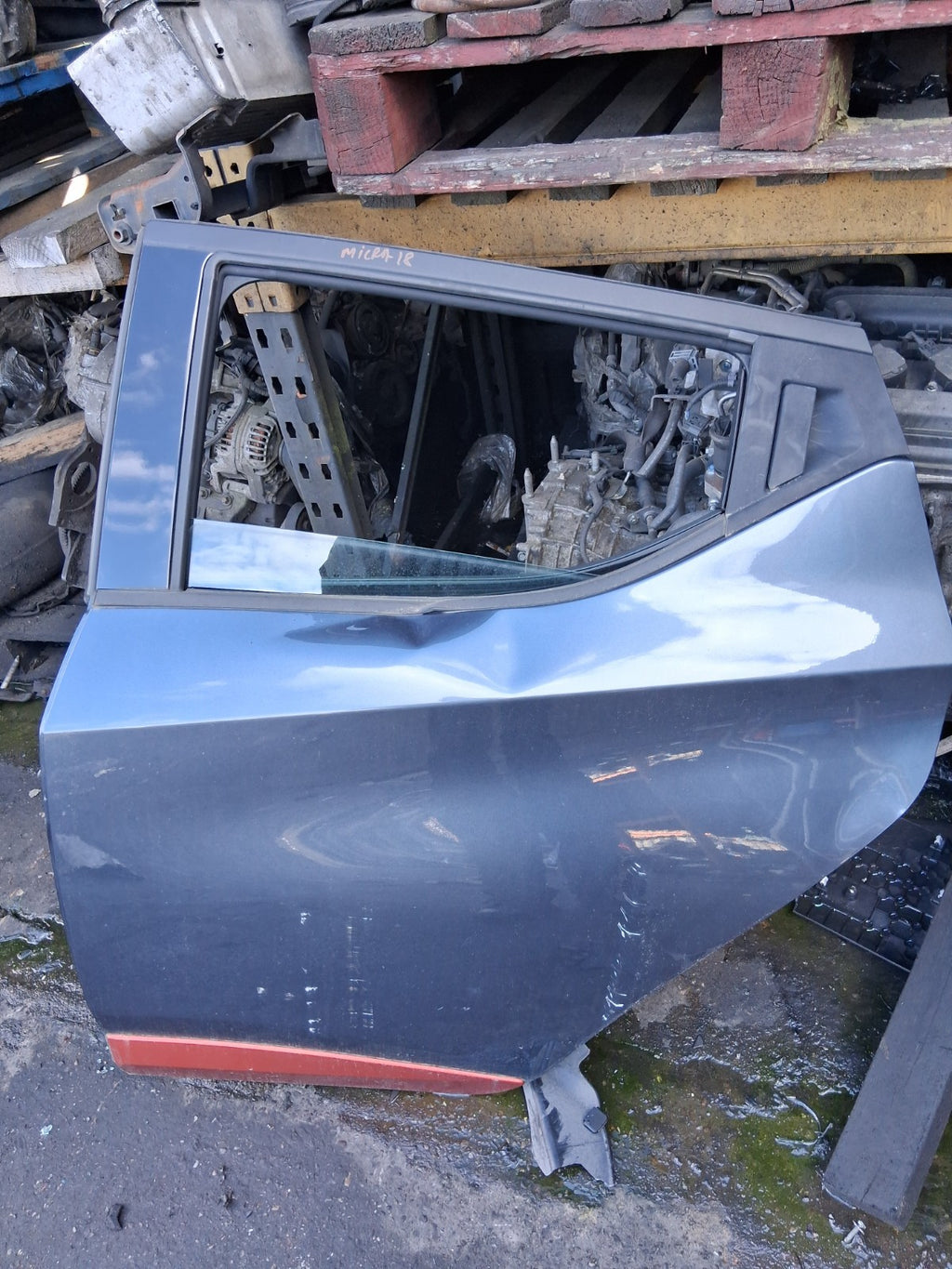 2018 NISSAN MICRA K14 NSR PASSENGER SIDE REAR COMPLETE DOOR GREY TITANIUM KPN