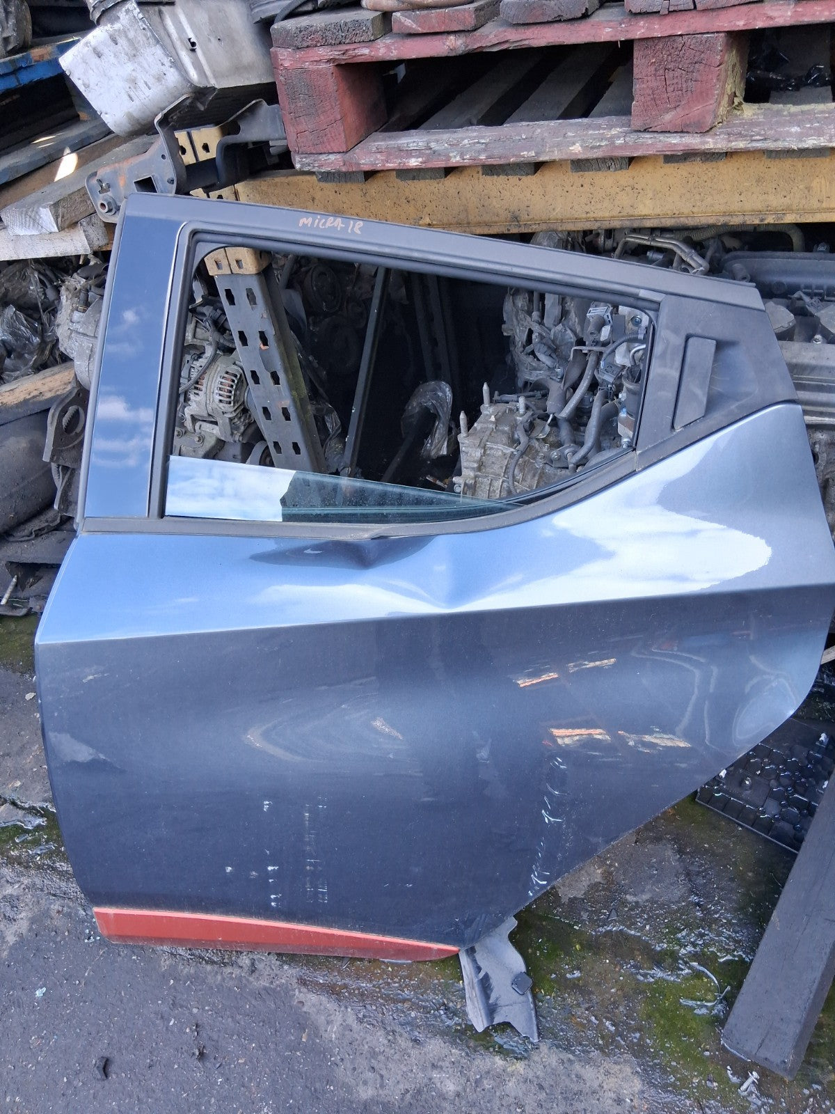 2018 NISSAN MICRA K14 NSR PASSENGER SIDE REAR COMPLETE DOOR GREY TITANIUM KPN