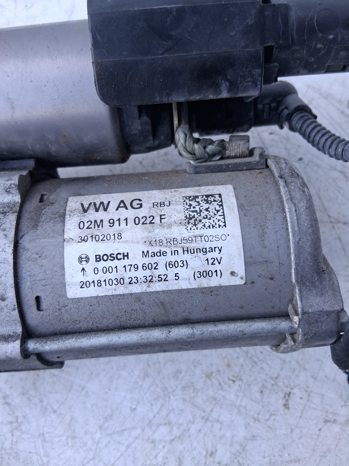 2016 VOLKSWAGEN GOLF MK7 STARTER MOTOR 02M911022F